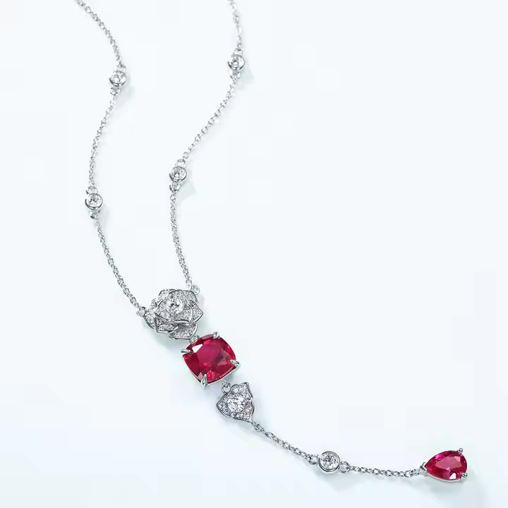 Regal Ruby Rose Necklace
