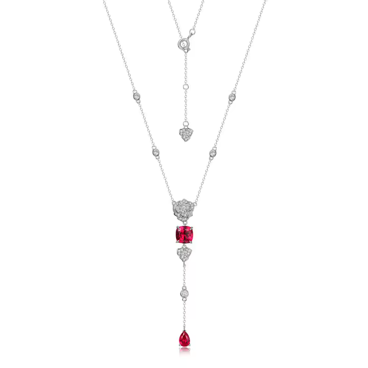 Regal Ruby Rose Necklace