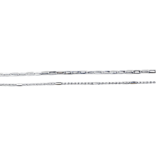 Silver chains on a white background
