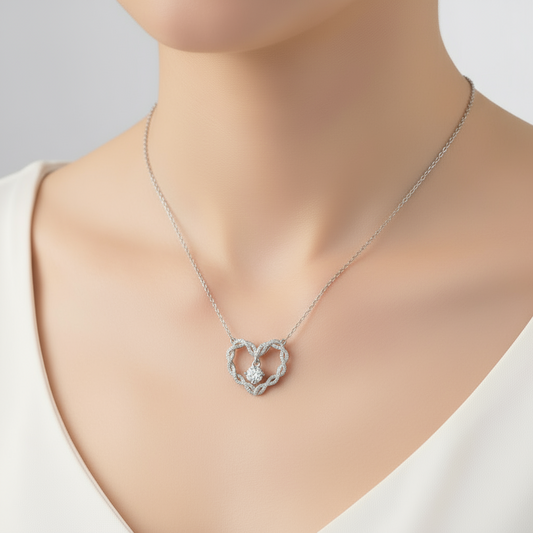 Celestial Weave Heart Necklace