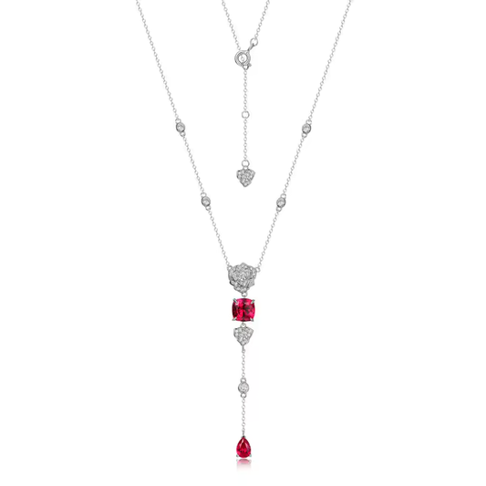 Regal Ruby Rose Necklace